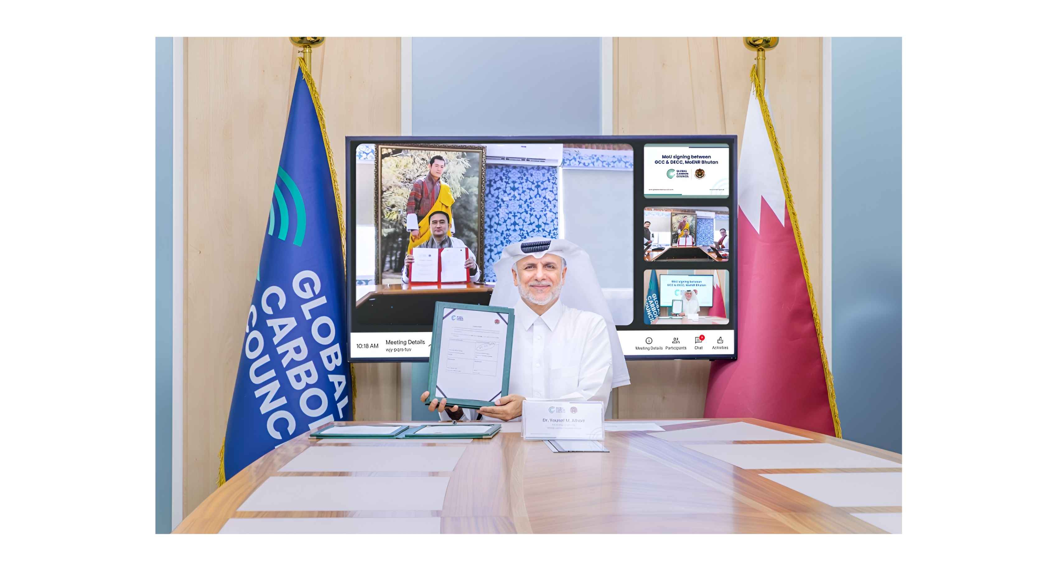 المجلس العالمي للبصمة الكربونية يوقع مذكرة تفاهم مع إدارة البيئة وتغير المناخ بمملكة بوتان
