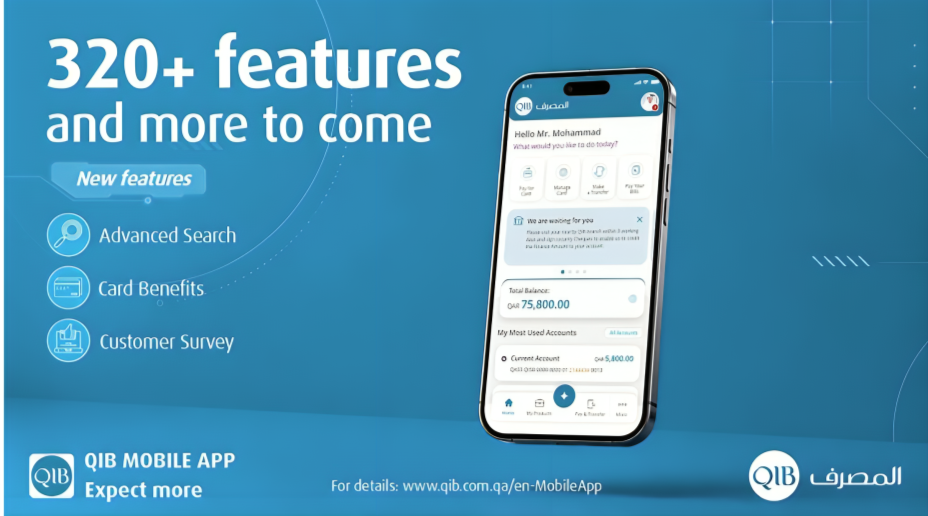 QIB Introduces New Features to Its Mobile App To Enhance Customer Experience