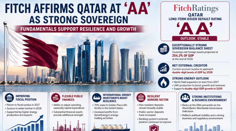 Fitch Reaffirms Qatar at ‘AA’ As Growth Outlook Strengthens