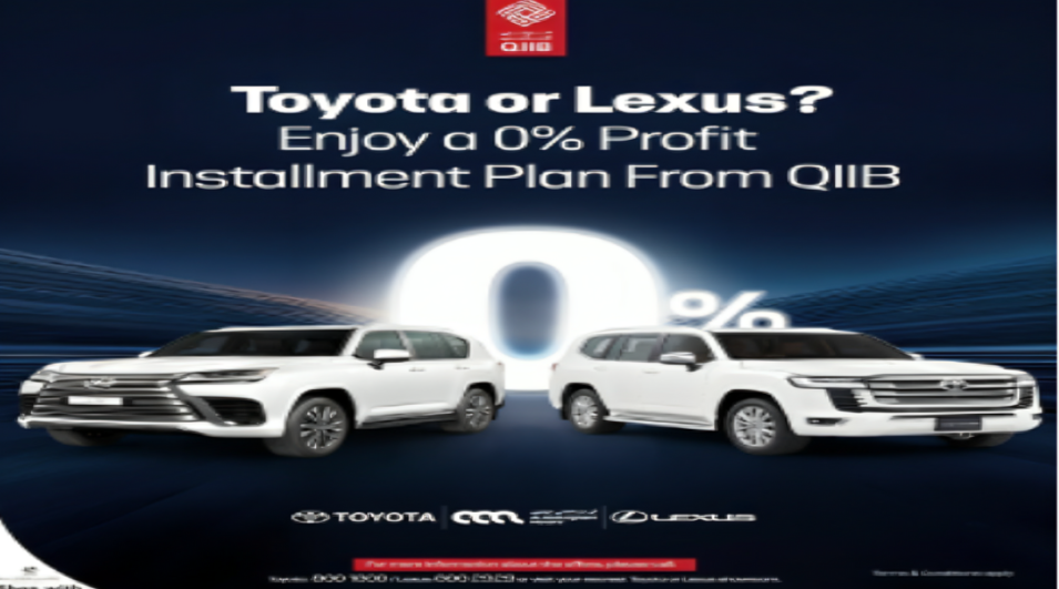 QIIB Launches 0 Percent Profit Financing Campaign for Toyota and Lexus Vehicles